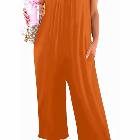 Chic Orange Sleeveless Jumpsuit - Picture 5 of 6